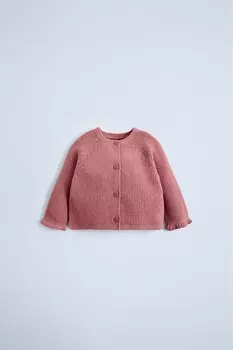 Вязаный кардиган ZARA, розовый