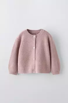 Вязаный кардиган ZARA, розовый мергель