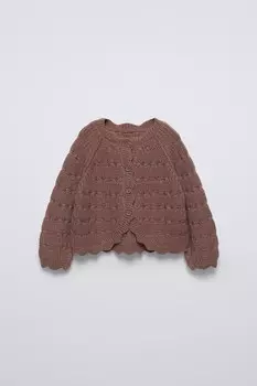 Вязаный кардиган ZARA, темно-розовый
