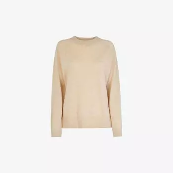 Вязаный кашемировый джемпер с круглым вырезом Whistles, бежевый