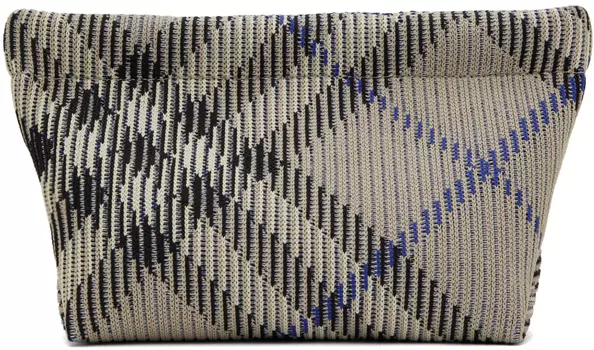 Вязаный клатч в бежевую клетку Burberry