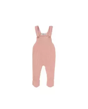 Вязаный комбинезон для девочки на пуговицах BABID, розовый