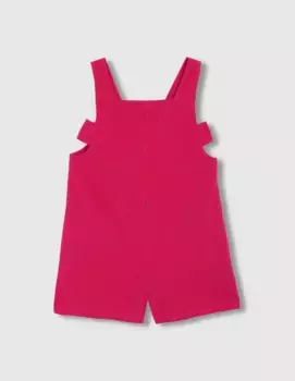 Вязаный комбинезон для девочки с завязывающейся сзади лямкой Gocco, фуксия