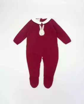 Вязаный комбинезон для мальчика с контрастным воротником Fina Ejerique, цвет Granate