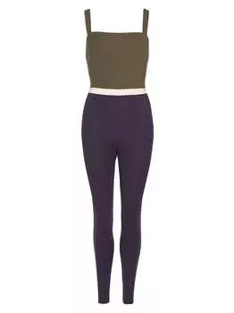 Вязаный комбинезон до щиколотки Eveil с цветными блоками ERES, оливковый