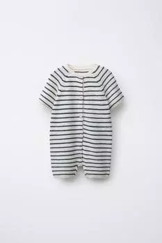Вязаный комбинезон в полоску ZARA, экрю