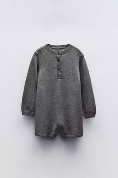 Вязаный комбинезон ZARA, серый мергель
