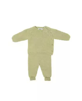 Вязаный комплект из свитера и штанишек для малыша BABID, зеленый