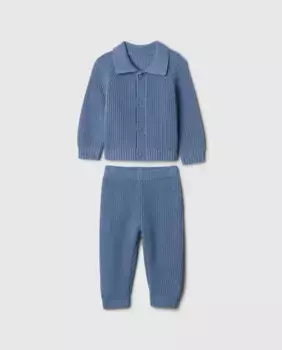 Вязаный комплект на пуговицах для малыша Gap, синий