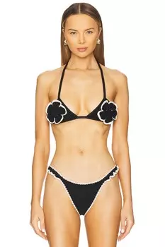 Вязаный крючком бикини-топ Poppy Patbo, black