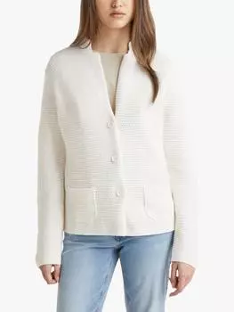 Вязаный крючком кардиган с v-образным вырезом Benetton, белый