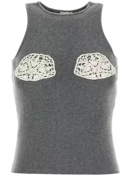 Вязаный крючком топ Magda Butrym, серый