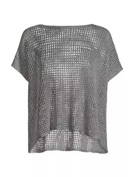 Вязаный крючком топ с короткими рукавами Eileen Fisher