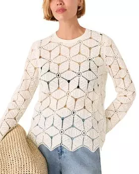 Вязаный кружевной топ Whistles, белый