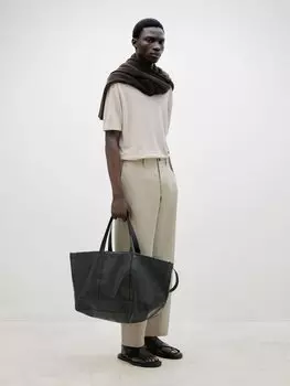 Вязаный льняной свитер с короткими рукавами Massimo Dutti, бежевый