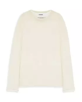 Вязаный многослойный свитер с длинными рукавами Jil Sander, белый