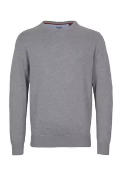 Вязаный мужской хлопковый свитер с вышивкой Dunmore, цвет Grau Melange