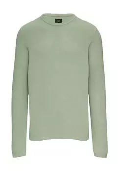 Вязаный мужской хлопковый свитер в рубчик QS, зеленый