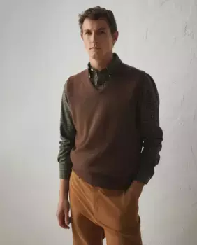 Вязаный мужской жилет Lloyd's, коричневый