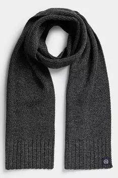Вязаный однотонный шарф Marks & Spencer, серый