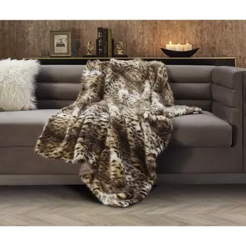Вязаный плед Inspired Home Avani, цвет Brown Leopard