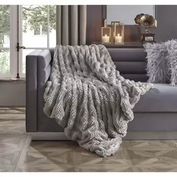 Вязаный плед Inspired Home Noelia, цвет Grey