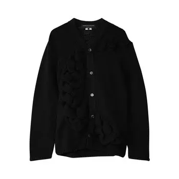 Вязаный плетеный кардиган на пуговицах Comme des Garons Homme Plus, цвет Черный