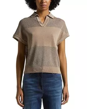 Вязаный поло-свитер Peserico, коричневый