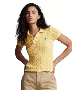 Вязаный поло-свитер Ralph Lauren, желтый