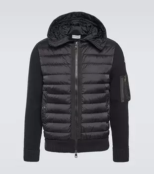 Вязаный пуховик Moncler, синий