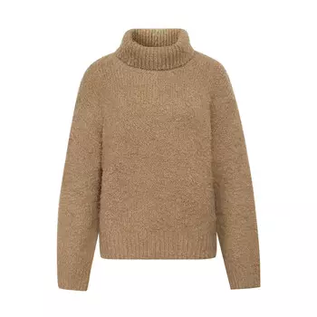 Вязаный пуловер Deep Breath с высоким воротником для женщин, черный