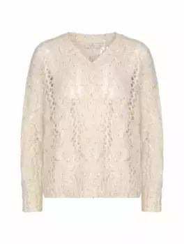 Вязаный пуловер с пайетками Panicale, бежевый