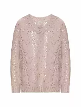 Вязаный пуловер с пайетками Panicale, бежевый