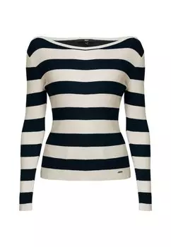 Вязаный пуловер с вырезом лодочкой Mexx, Вязаный свитер Mexx, темно-синий