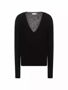 Вязаный пуловер Saint Laurent, черный