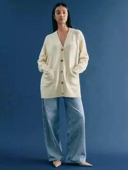 Вязаный ярусный кардиган Albaray, кремовый