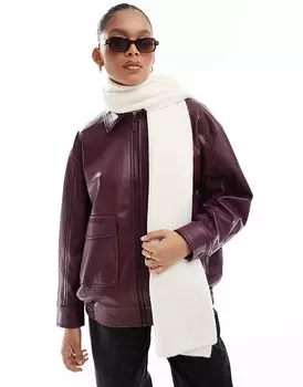 Вязаный шарф ASOS DESIGN кремового цвета