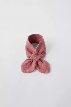 Вязаный шарф-бант ZARA, розовый