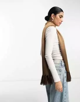 Вязаный шарф Bolongaro Trevor коричневого цвета с эффектом омбре