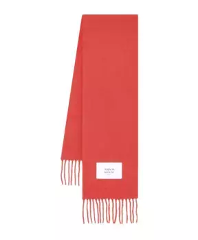 Вязаный шарф из альпаки с бахромой Maison Kitsun, красный