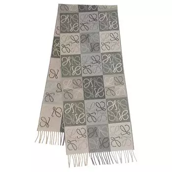 Вязаный шарф из шерсти и кашемира унисекс, кофейного цвета LOEWE