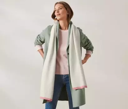 Вязаный шарф из шерсти Tchibo, кремово-белый