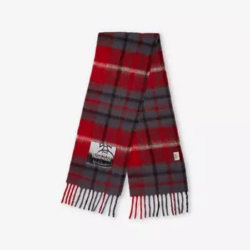 Вязаный шарф из смеси альпаки и тартана с фирменной нашивкой Vivienne Westwood, красный