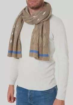Вязаный шарф, контрастные полосы, мужской Dunmore, цвет Beige Onesie