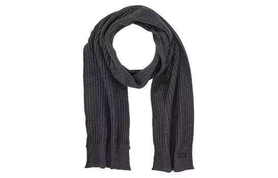 Вязаный шарф мужской серые HUGO BOSS, серый