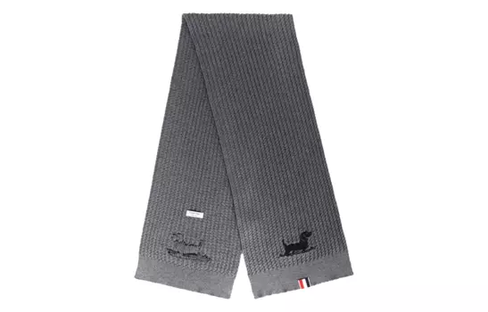 Вязаный шарф мужской серые THOM BROWNE, серый