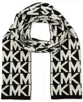 Вязаный шарф с повторяющимся логотипом MICHAEL Major MK Michael Kors, коричневый