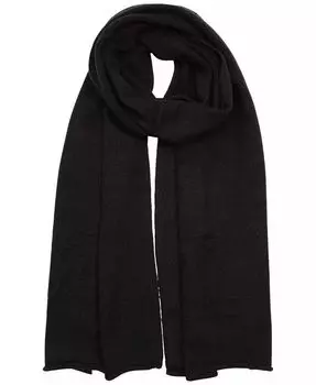 Вязаный шарф с текстурированным логотипом Lauren Ralph Lauren, черный