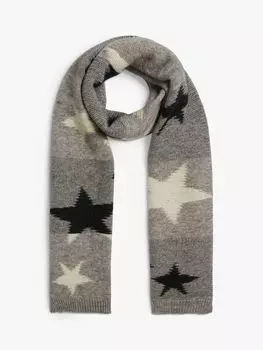Вязаный шарф со звездами James Lakeland, серый