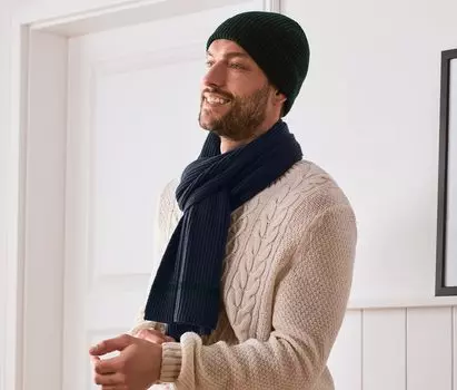 Вязаный шарф Tchibo, темно-синий-темно-зеленый